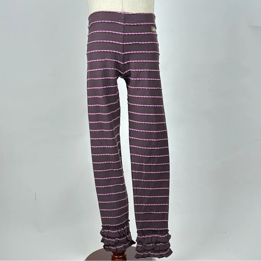 Matilda Jane NWT stretch plum leggings w/ ruffle ankle - sz 6